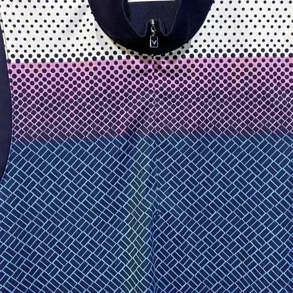 Callaway Women Sleeveless Golf Top MEDIUM Blue 1/4 Zip Athletic OptiDry Colorful - Picture 5 of 7